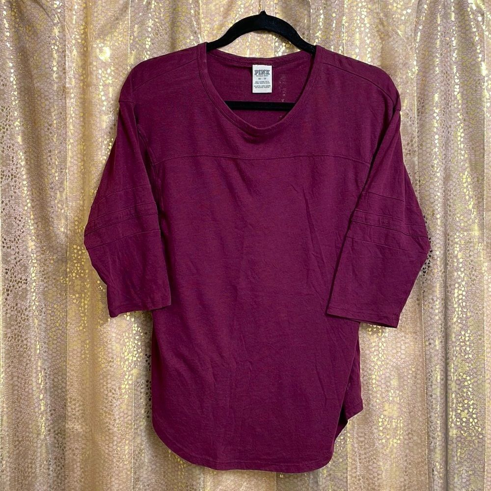 Victoria’s Secret PINK maroon wine colored dolman sleeve shirt, size XS